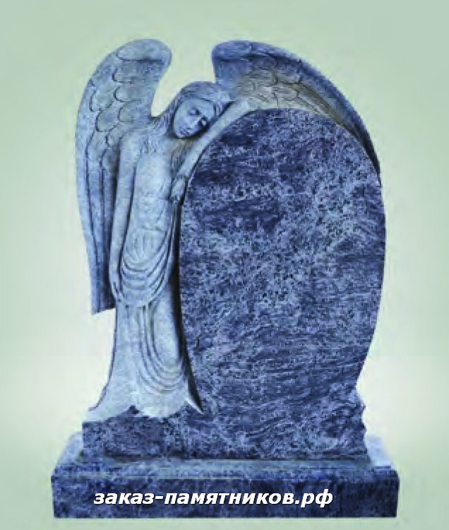 Гранитный памятник со скорбящим ангелом 14 фото